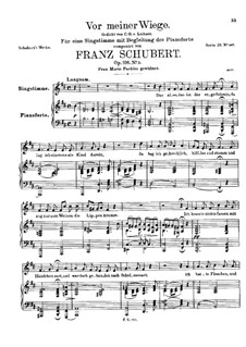 Vor meiner Wiege (Before My Cradle), D.927 Op.106 No.3: B minor by Franz Schubert