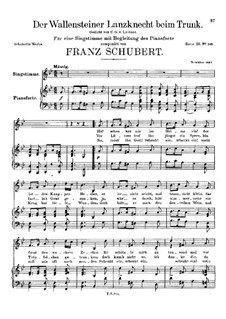 Der Wallensteiner Lanzknecht beim Trunk (Wallenstein's Infantryman Drinking), D.931: For voice and piano by Franz Schubert