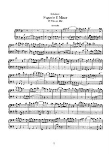 Fugue for Piano Four Hands in E Minor, D.952: First part, second part by Franz Schubert