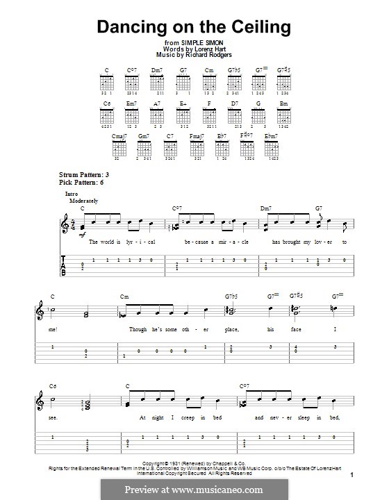 Dancing on the Ceiling: For easy guitar with tabulature by Richard Rodgers