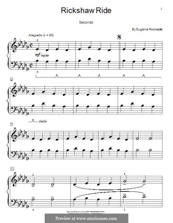 Rickshaw Ride: For piano four hands by Eugénie Rocherolle
