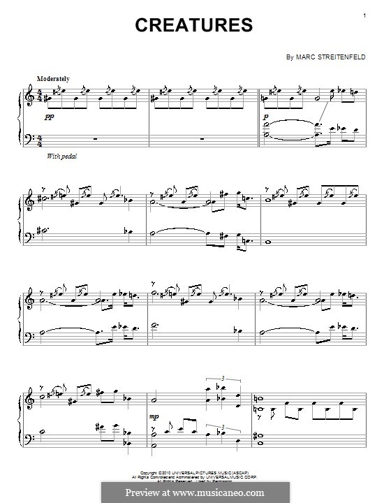 Creatures: For piano by Marc Streitenfeld