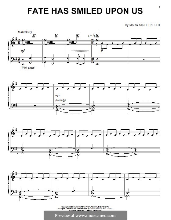 Fate Has Smiled Upon Us: For piano by Marc Streitenfeld