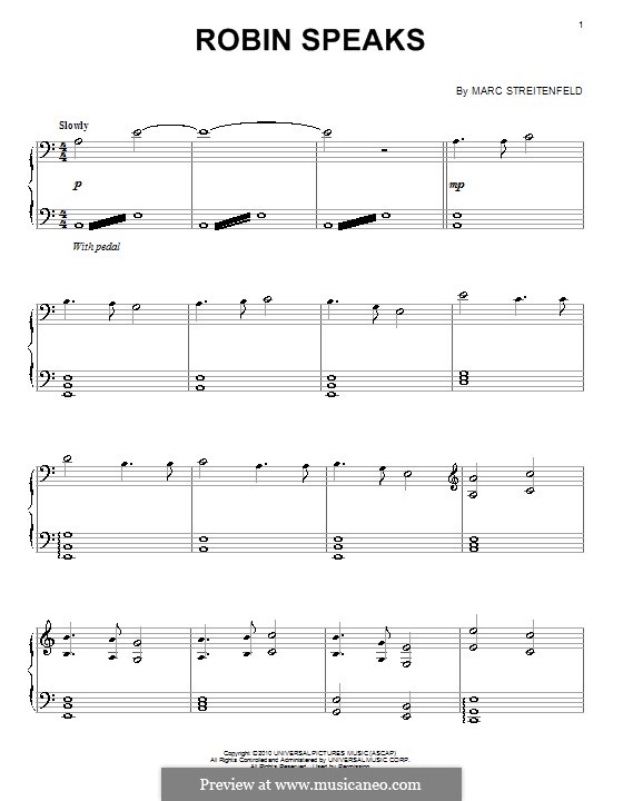 Robin Speaks: For piano by Marc Streitenfeld