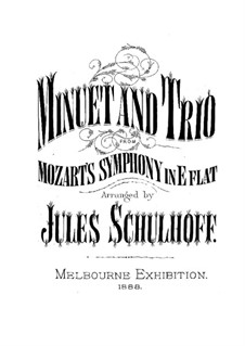 Symphony No.39 in E Flat Major, K.543: Minuet, for piano by Wolfgang Amadeus Mozart