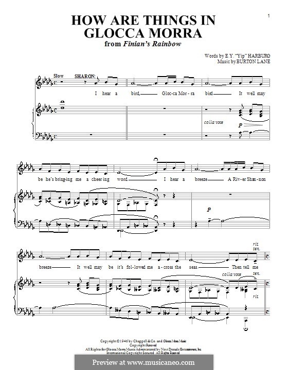 How are things in glocca morra by b lane sheet music on musicaneo