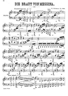 The Bride of Messina, Op.100: For piano by Robert Schumann