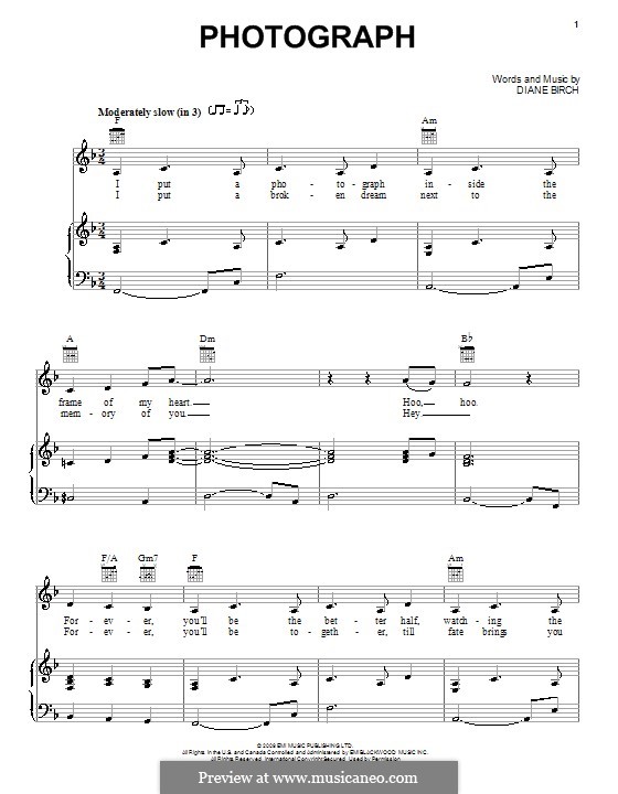 Photograph: For voice and piano (or guitar) by Diane Birch