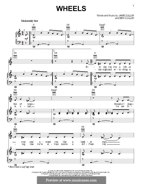 Wheels: For voice and piano (or guitar) by Ben Cullum