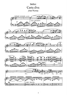 Casta diva, che inargenti: Piano-vocal score by Vincenzo Bellini