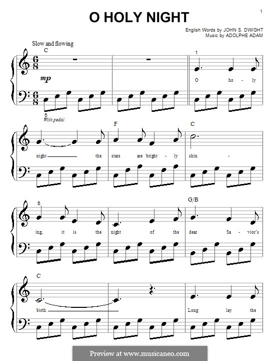 O holy night. O Holy Night Ноты для фортепиано. Холи Найт Ноты для фортепиано. Oh Holy Night Ноты. О Холи Найт Ноты.