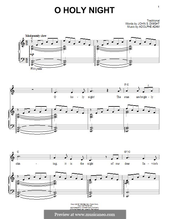 Vocal version (Printable scores): For voice and piano (or guitar) C Major by Adolphe Adam