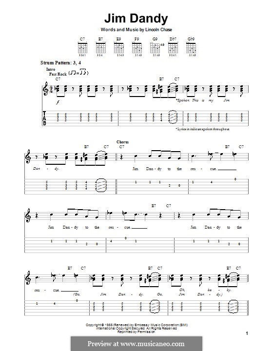 Jim Dandy (Black Oak Arkansas): For guitar (very easy version) by Lincoln Chase