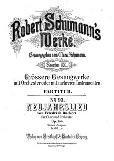 Neujahrslied, Op.144: Partitur by Robert Schumann