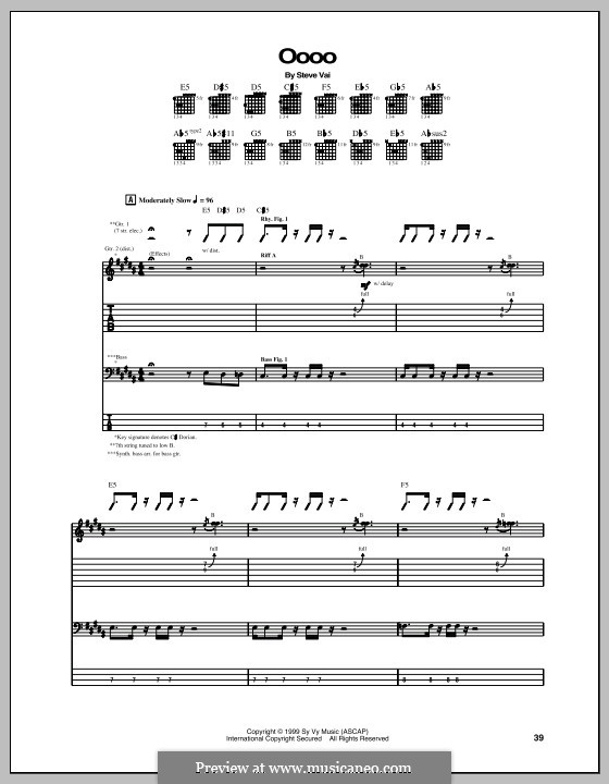 Oooo By S Vai Sheet Music On Musicaneo