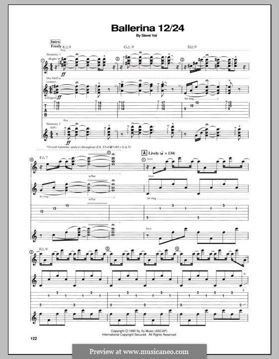 Ballerina 12/24 by S. Vai - sheet music on MusicaNeo