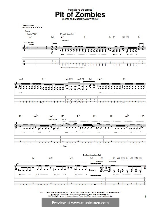 Pit of Zombies (Cannibal Corpse): For guitar with tab by Alex Webster