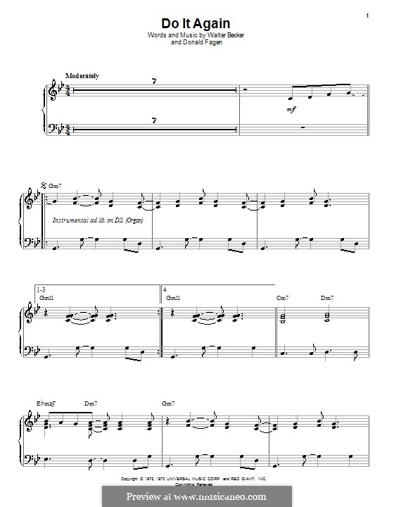 Do It Again Steely Dan By D Fagen W Becker Sheet Music On Musicaneo