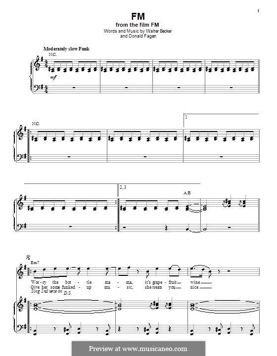 FM (Steely Dan) by D. Fagen, W. Becker - sheet music on MusicaNeo