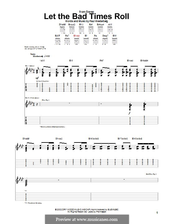 Let the Bad Times Roll: For guitar with tab by Paul Westerberg