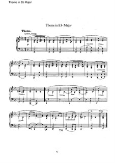 Theme in E Flat Major: For piano by Robert Schumann