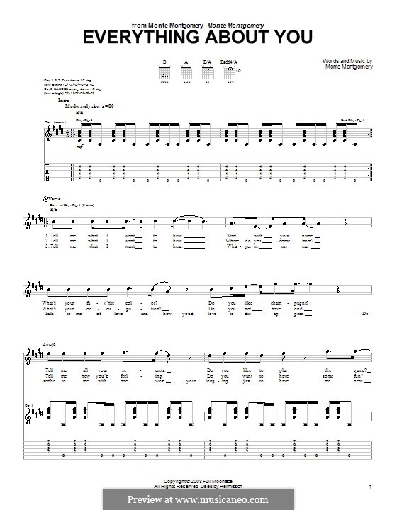 Everything About You: For guitar with tab by Monte Montgomery