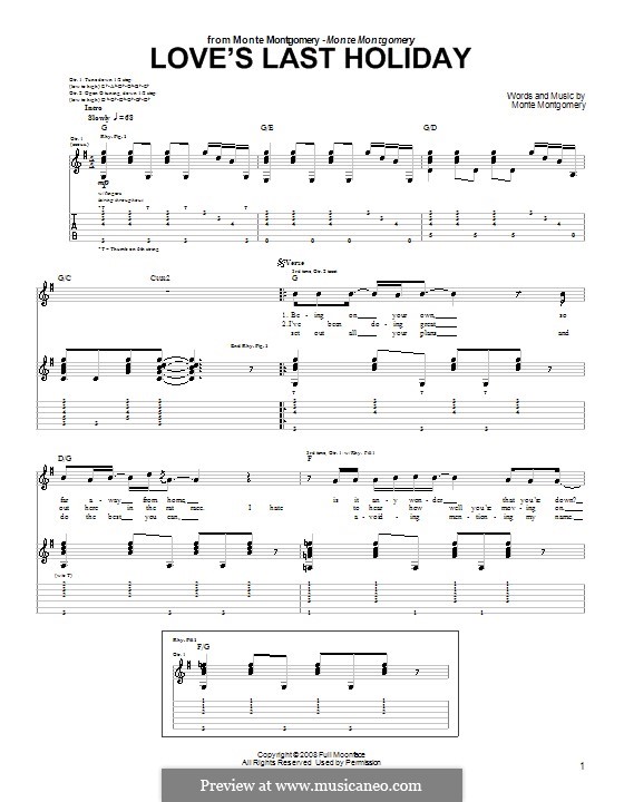 Love S Last Holiday By M Montgomery Sheet Music On Musicaneo