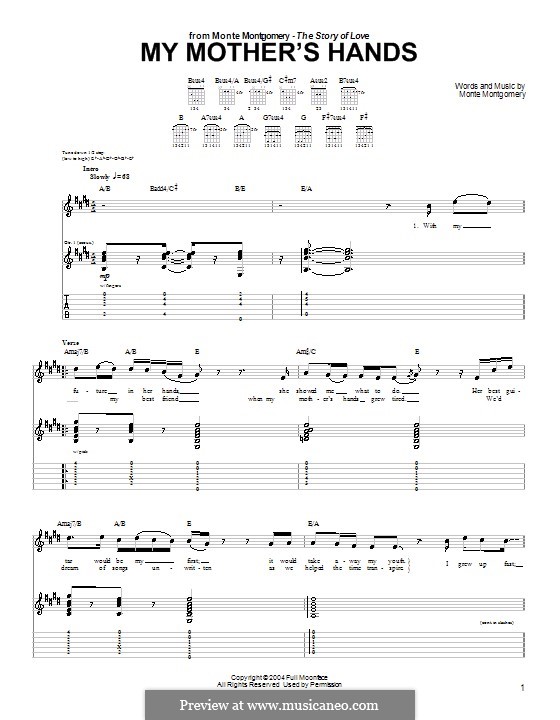 My Mother's Hands: For guitar with tab by Monte Montgomery