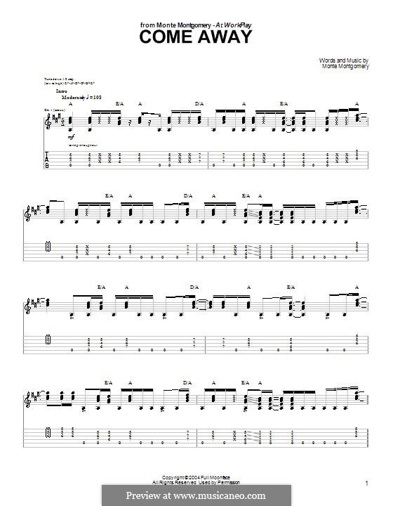 Come Away: For guitar with tab by Monte Montgomery