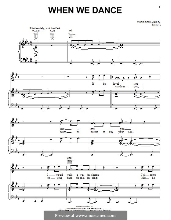 When We Dance: For voice and piano (or guitar) by Sting