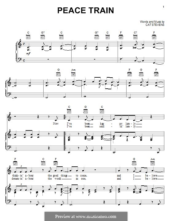 Peace Train by C. Stevens sheet music on MusicaNeo