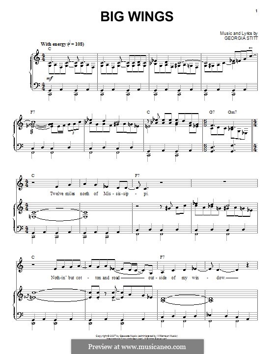 Big Wings: For voice and piano (or guitar) by Georgia Stitt