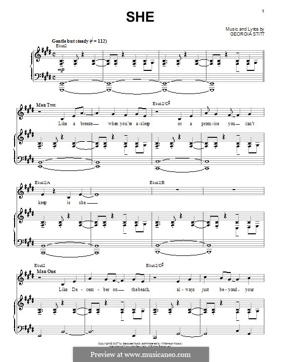 She: For voice and piano (or guitar) by Georgia Stitt