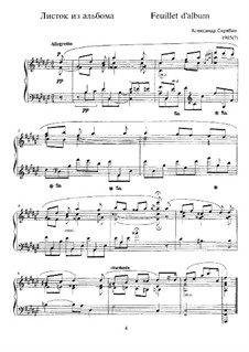 Feuillet d'album (Album Leaf): Feuillet d'album (Album Leaf) by Alexander Scriabin