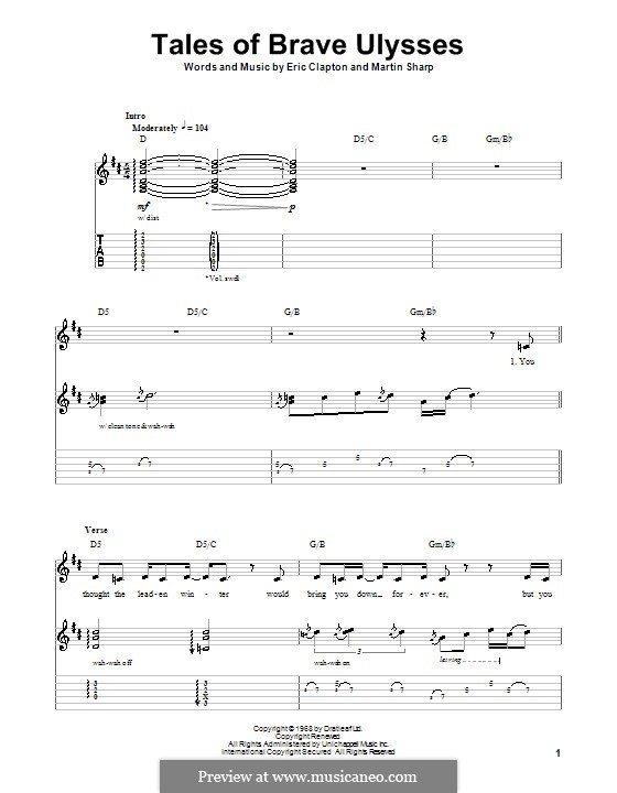 Tales of Brave Ulysses (Cream): For guitar with tab by Eric Clapton, Martin Sharp