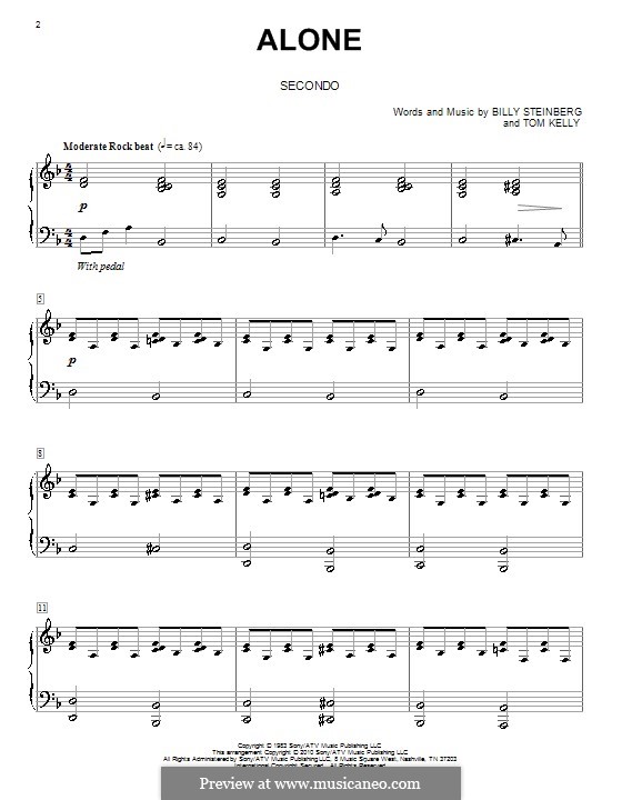 Alone: For piano four hands (Heart) by Billy Steinberg, Tom Kelly