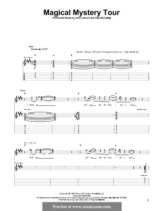 Magical Mystery Tour (The Beatles): For guitar with tab by John Lennon, Paul McCartney