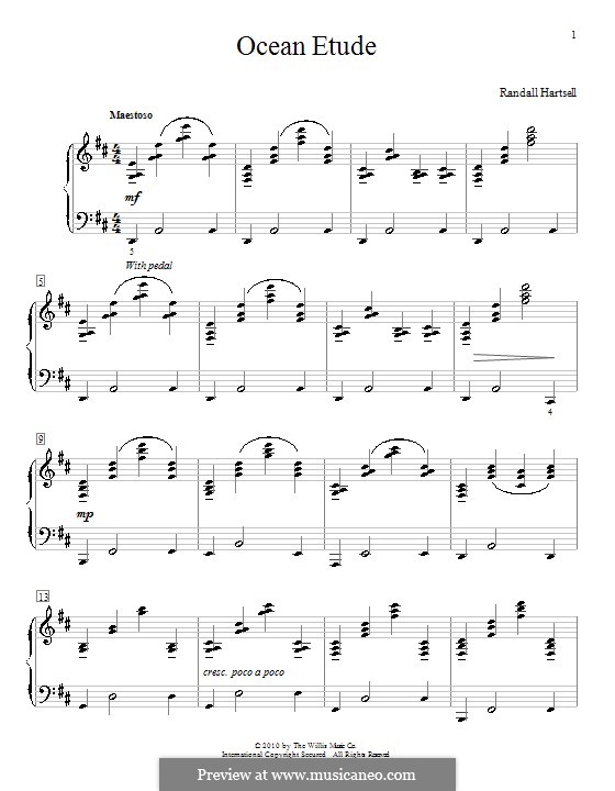 Ocean Etude by R. Hartsell sheet music on MusicaNeo