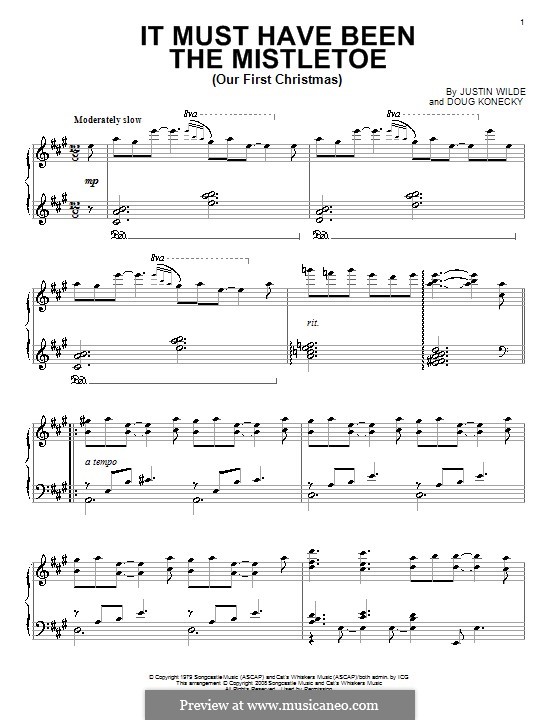 It Must Have Been the Mistletoe (Our First Christmas): For piano (Barbara Mandrell) by Doug Konecky, Justin Wilde