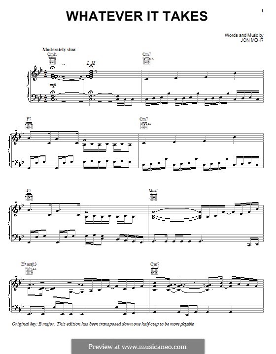 Whatever It Takes (Steve Green): For voice and piano (or guitar) by Jon Mohr