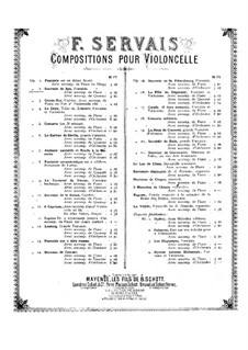 Souvenir de Spa, Op.2: Score for cello and piano by Adrien-François Servais