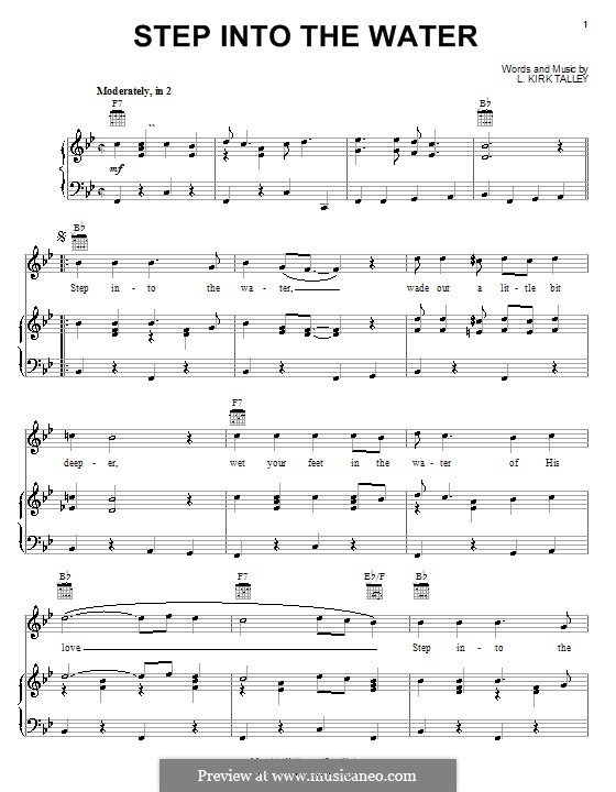 Step Into the Water: For voice and piano (or guitar) by L. Kirk Talley
