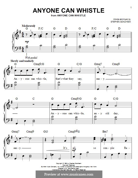 Anyone Can Whistle: For easy piano by Stephen Sondheim