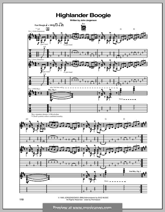 Highlander Boogie (The Hellecasters): For guitar with tab by John Jorgenson