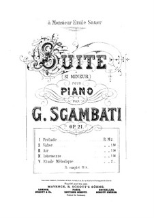 Suite, Op.21: For piano by Giovanni Sgambati