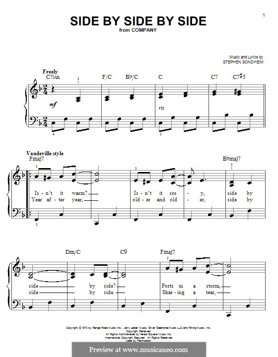 Side By Side By Side by S. Sondheim - sheet music on MusicaNeo