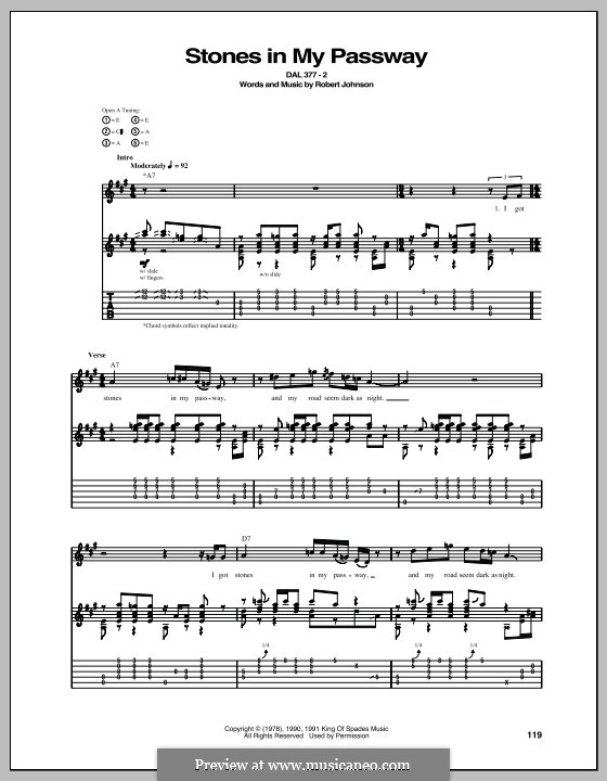 Stones in My Passway: For guitar with tab by Robert Leroy Johnson