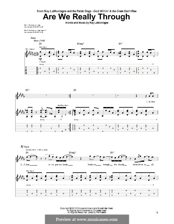 Are We Really Through: For guitar with tab by Ray LaMontagne