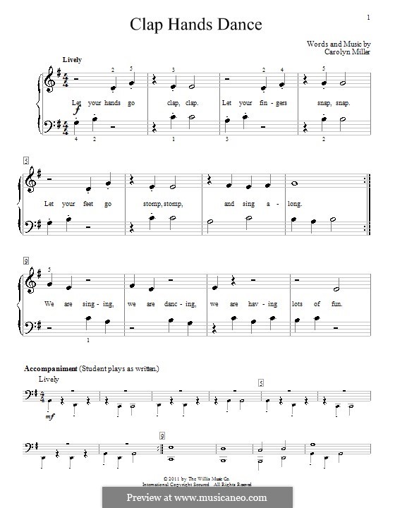Clap Hands Dance: For piano by Carolyn Miller