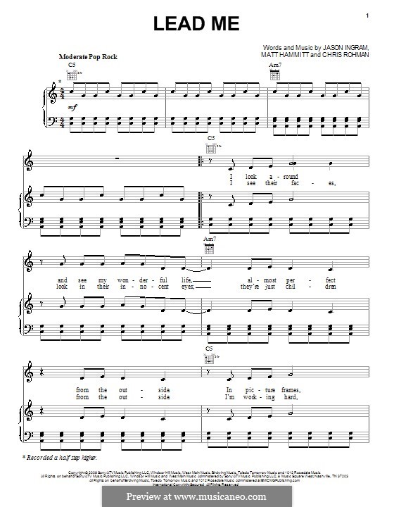 Lead Me (Sanctus Real): For voice and piano (or guitar) by Chris Rohman, Jason David Ingram, Matt Hammitt